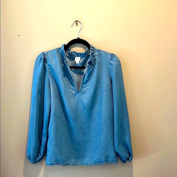 GAP Women's Blue Long Sleeve Soft Denim Top - Picture 1 of 5
